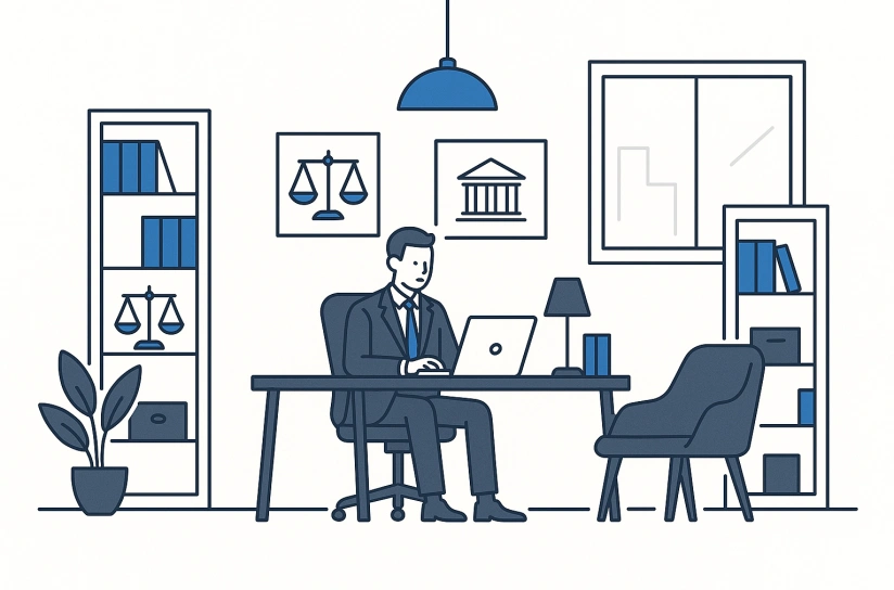 Law firm modern office illustration